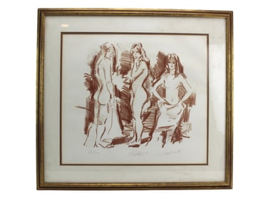 Jan De Ruth, Bathers, Signed Lithograph
