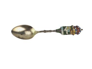 Sterling Silver Canadian Enamel Spoon Dated 1914