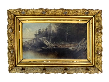 19th C Landscape Oil Painting by George Hathaway