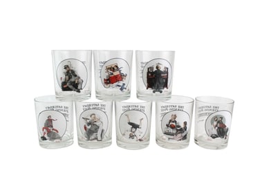 8 Norman Rockwell Glassware Collection Tumblers