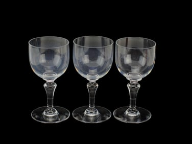 Set of 3 Baccarat Crystal Wine Glasses