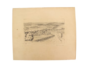 Monkrash Landscape Etching by Ferdinand Dörr