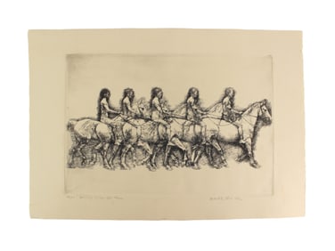 Herbert L Fink, Homage To The Old Man, Etching