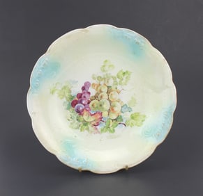 Antique Limoges Grape Motif Porcelain Plate
