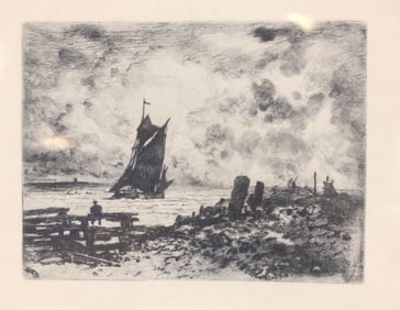 "Souvenir de Medway" Etching by Felix Buhot