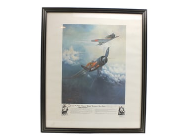 WILLIAM J. REYNOLDS, WWII AVIATION PRINT, SIGNED