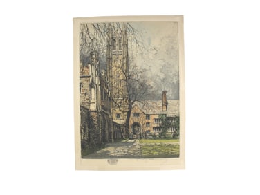 LUIGI KASIMIR, HOLDEN HALL PRINCETON, ETCHING