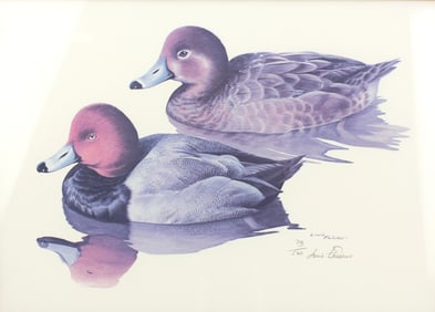 Louis Frisino,Redhead Duck Pair, Signed Lithograph