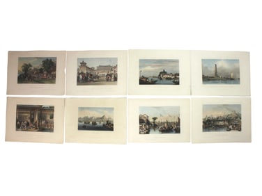 Set of 8 19th-Century Engravings of China