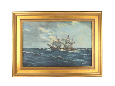 Robert Pearson, Seascape with Sailing Ship, O/C