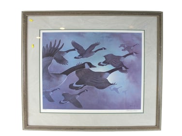 Edward J. Bierly. Canada Geese, Signed Print