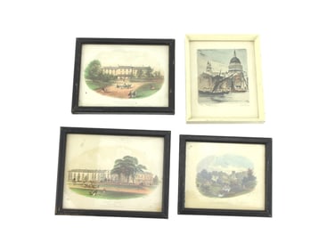 Set of Four Framed 19th Century English Etchings