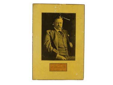 Framed Theodore Roosevelt Autograph with Portrait