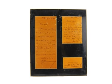 Framed Zola & Clemenceau Autographs