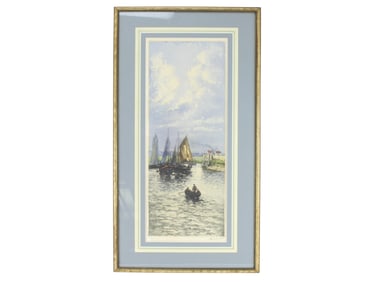 A. LAFITTE, HARBOR SCENES, COLOR ETCHING