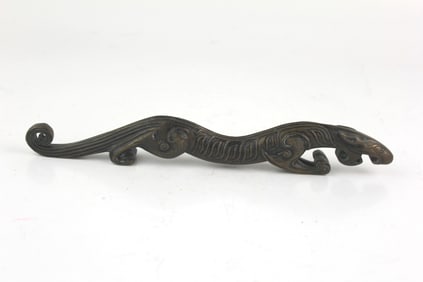 Bronze Brush Rest in the Form of a Stylized Dragon