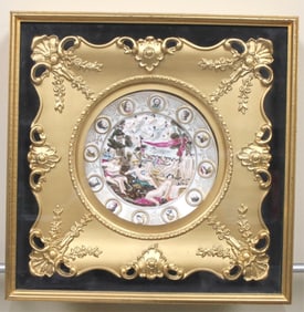 A FRAMED CAPO-DI-MONTE CABINET PLATE