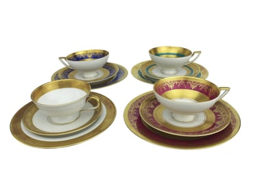 Set of 4 DW Porzellan Fine Porcelain Tea Trios