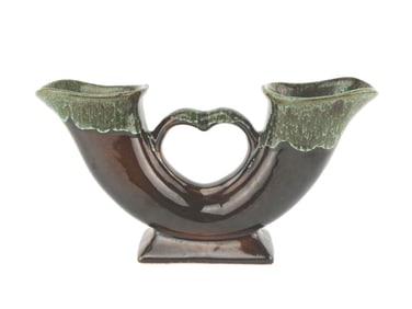 VAN BRIGGLE HORN SHAPE STUDIO ART VASE
