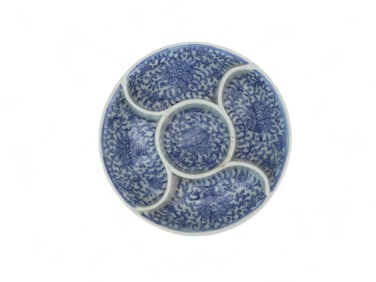 A Chinese Blue & White Sectioned Dish