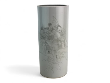 A Chinese 19th C Cylinder Vase