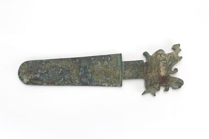 A Chinese Bronze Dagger with Dragon-Head Pommel