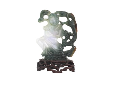 Chinese Carved Jadeite Fairy Maiden Figure