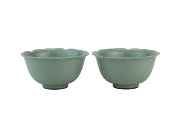 Pair of Chinese Celadon Bowls