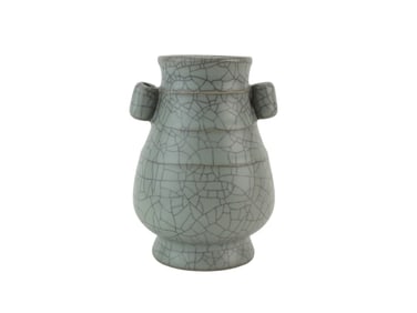 Chinese Guan Style Vase w/ Double Lug Handles