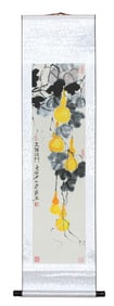 Chinese Scroll Painting of Gourds and Vines