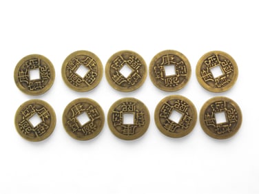 Ten Chinese Kangxi-style Bronze Coins