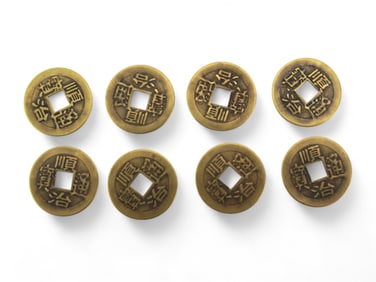 Eight China Bronze Cash Coins