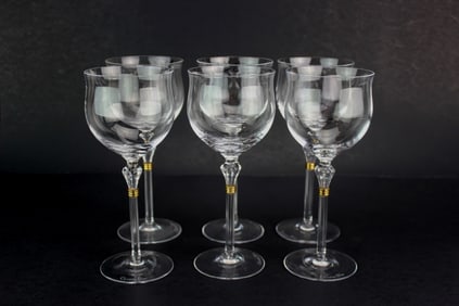 Set of 6 Christian Dior Bijoux Wine Glasses