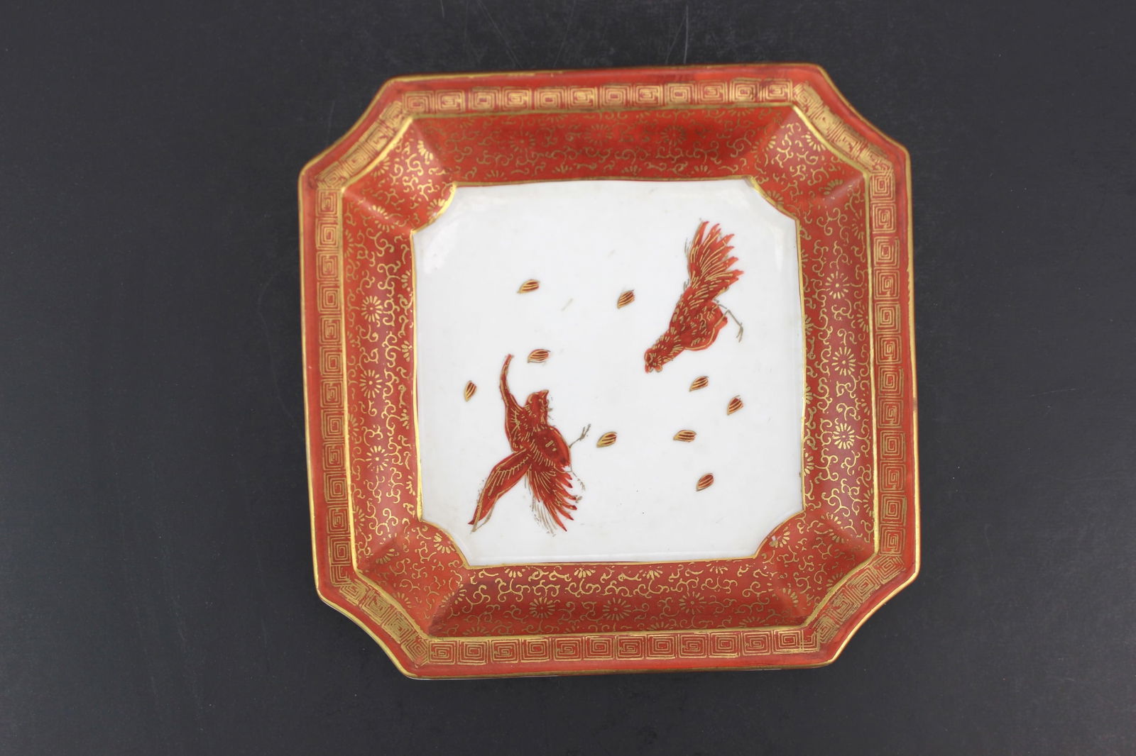 Japanese Square Dish with Red Birds Design (1 of 6)