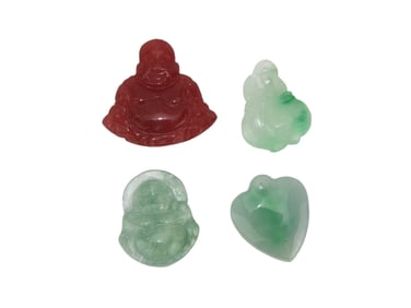 Group of Four Chinese Jadeite Pendants
