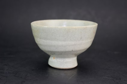 Old Chinese White Porcelain Bowl With Tall Foot
