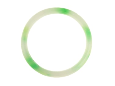A White and Green Jadeite Bangle