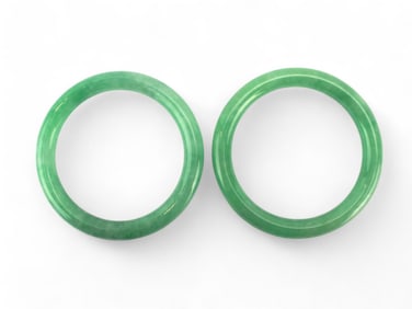 Two Green Jadeite Bangles