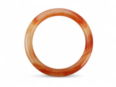 An Agate Bangle with Swirling Red Tones
