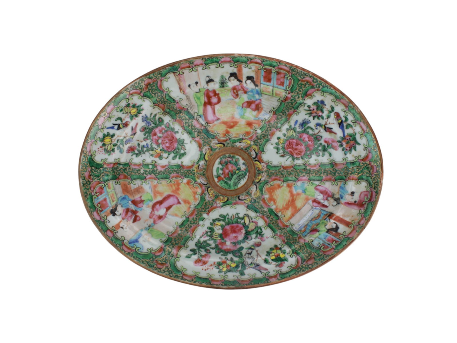 A 19th Century Chinese Rose Medallion Oval Platter (1 of 8)