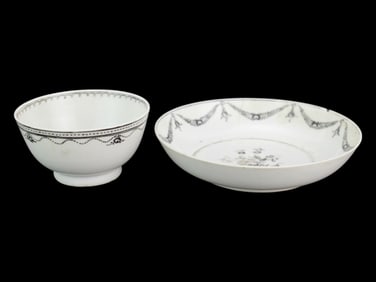 Chinese Export Famille Rose Teacup and Saucer