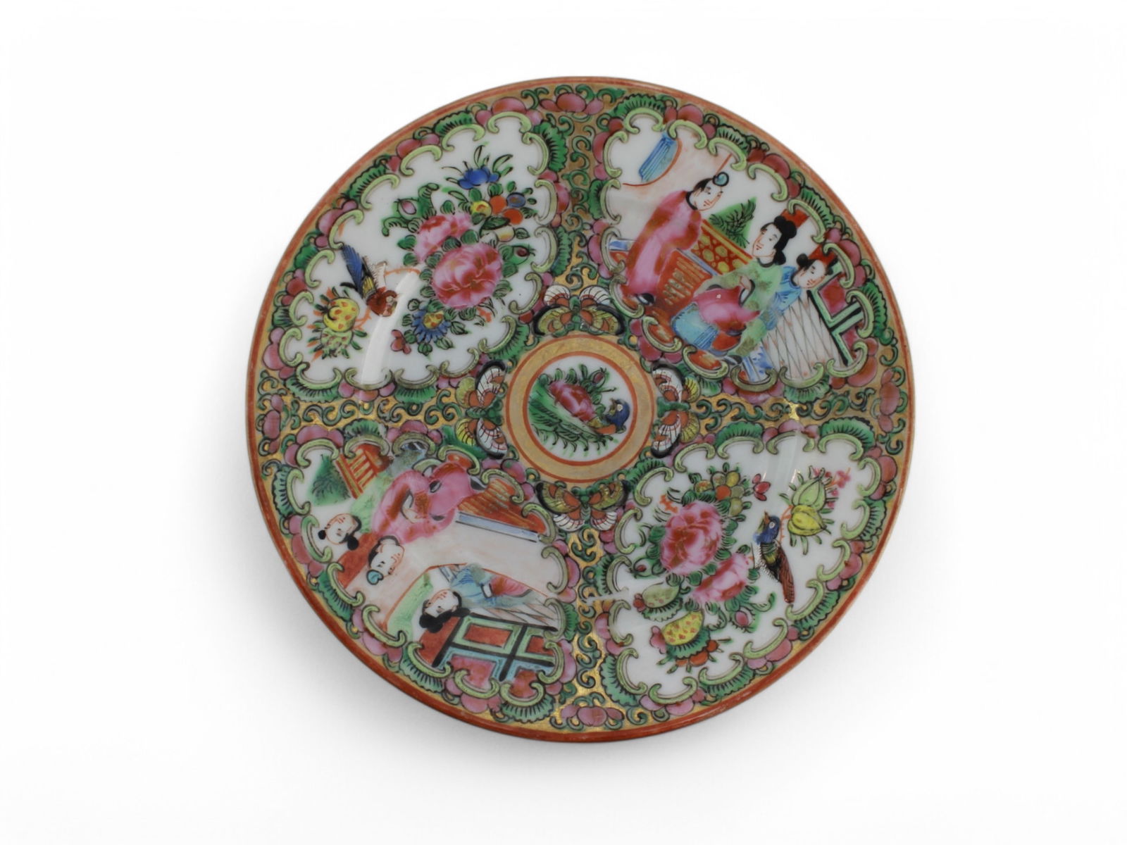 One Chinese Export Rose Medallion Plate (1 of 4)