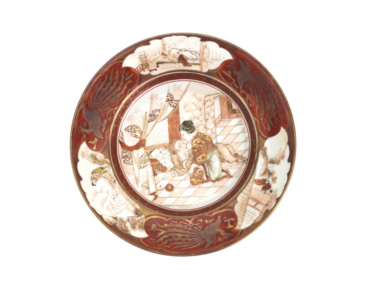 Japanese Kutani Erotic Scene Porcelain Plate