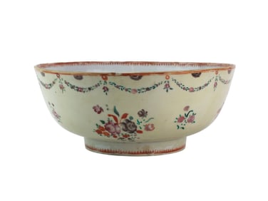 18th Century Chinese Export Punch Bowl