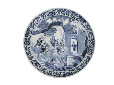CHINESE B/W CHARGER WITH BATTLE SCENE