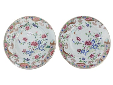 Pair of Chinese Export Famille Rose Plates