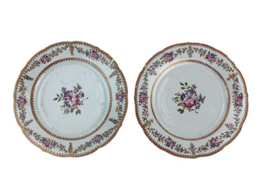 Pair of Chinese Export Famille Rose Plates