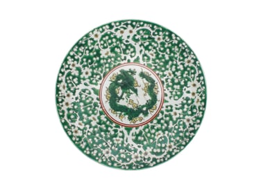 Chinese Green-Ground Plate with Dragon Motif