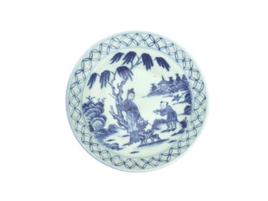 Chinese Porcelain Plate with Landscape & Figures
