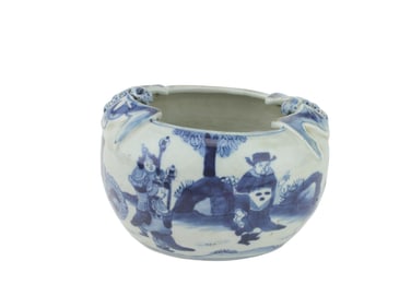 Chinese B/W Brush Washer with Bat Handles